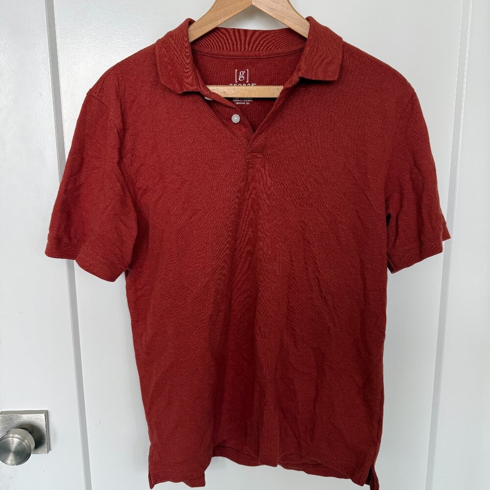 Men's George Red Short Sleeve Polo Shirt Size Small